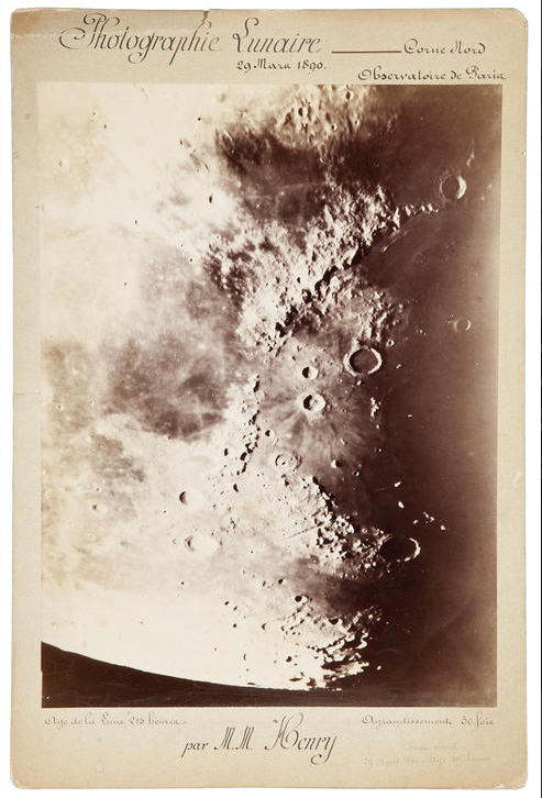 A photograph taken from the Paris Observatory on March 29, 1890 by Paul and Prosper Henry, French brothers, astronomers and telescope makers. The lunar crater Henry Freres is named after them.