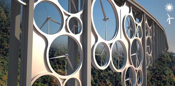Attractive Italian Viaduct Has Wind Turbines Built In