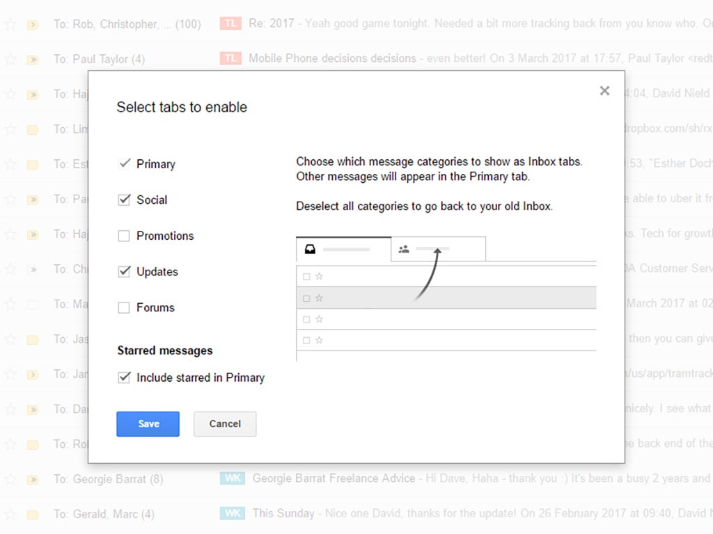 Gmail's categories, which can help you reach Inbox Zero.