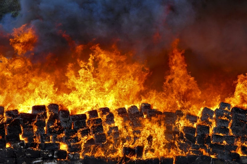 Mexican law enforcement occasionally celebrates finding large caches of marijuana with a bonfire—solving the problem of a drug that people light on fire and smoke by lighting it on fire and letting it go up in smoke. In October of 2010, the army seized 134 tons of marijuana—which they claimed was the largest load ever in that country—and drew attention to the coup with a public event in Tijuana. A military band played, and then soldiers set the stash (which could have been turned into several hundred million joints) ablaze on a makeshift platform before a crowd.