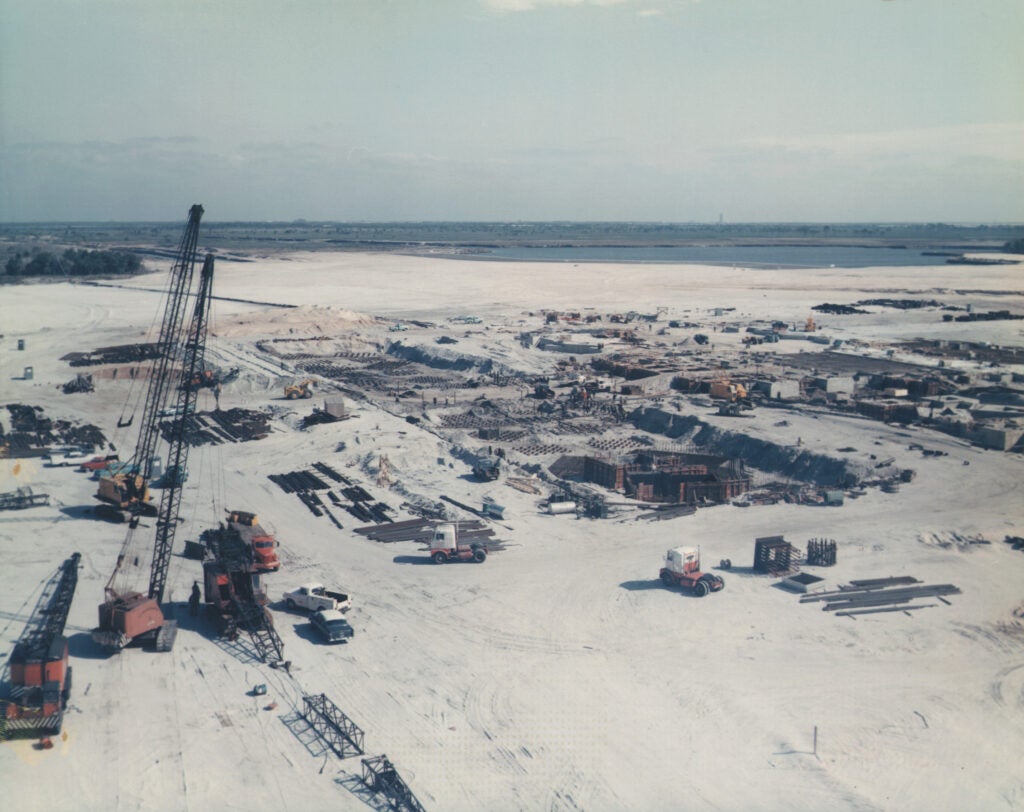 The site for the VAB being cleared before construction began in earnest.