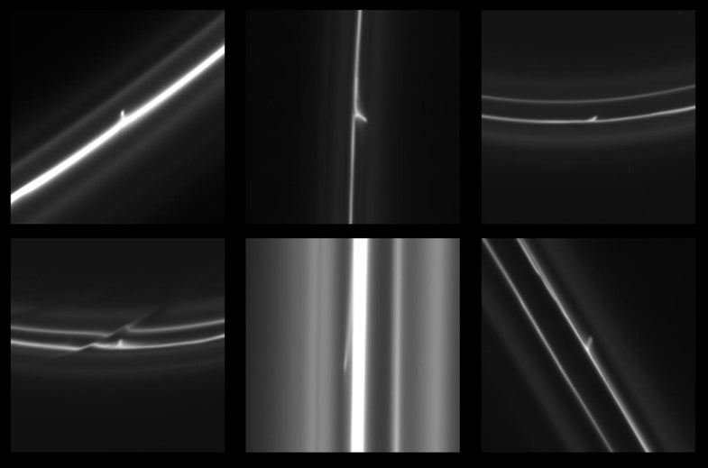 Video: Flying Objects Punch Through Saturnian Ring, Blazing Glittery Trails of Space Dust