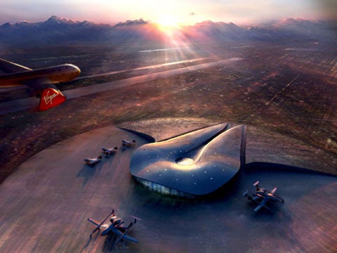 <strong>Spaceport America</strong><br />
Virgin Galactic will be the anchor tenant in the country's first purpose-built space-vehicle launch and landing pad. Construction will start this year on the facility in southern New Mexico.--Kate Pickert