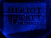 The logo of Heriot-Watt University shows how stem cells can be printed with great precision.