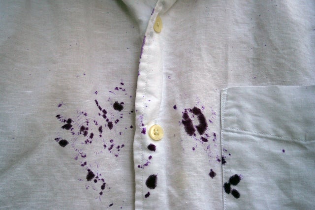 It was clean 15 minutes later, after the dyes had fully evaporated