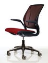 The 25-pound Diffrient World chair uses plastic rails, instead of a tension spring, to automatically and smoothly adjust its back support. When you lean, two frames under its seat and lower backrest move down a slope to recline the chair; they rebound when the pressure is relieved.<br />
<strong>From $740; <a href="http://humanscale.com">humanscale.com</a></strong>