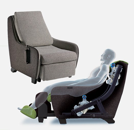Two rollers in the back of this chair mimic the fingertip pressure of shiatsu massage. Designers collected data from sensors on masseurs' hands to re-create their techniques. <strong>$2,500;</strong>[ panasonic.com](http:// panasonic.com)