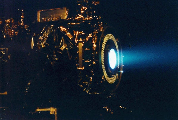 blue flame emerging from machinery