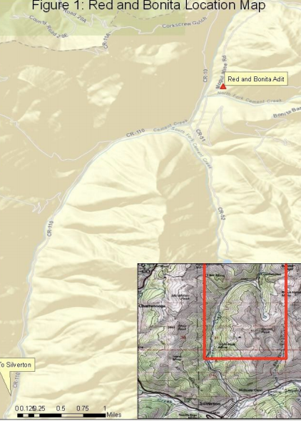 EPA Map of Red and Bonita Mine region near Animus River