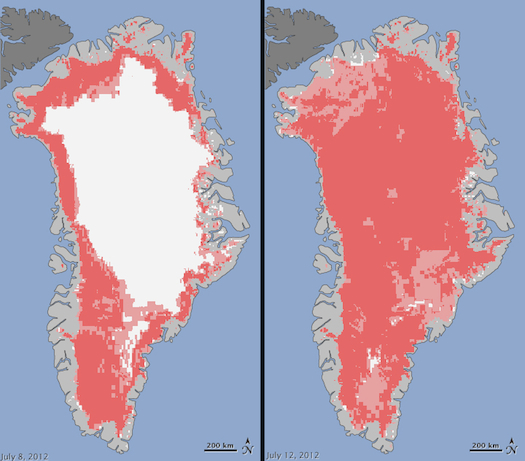 In Record Summer Heat, 97 Percent of Greenland’s Surface Ice Turns to Slush