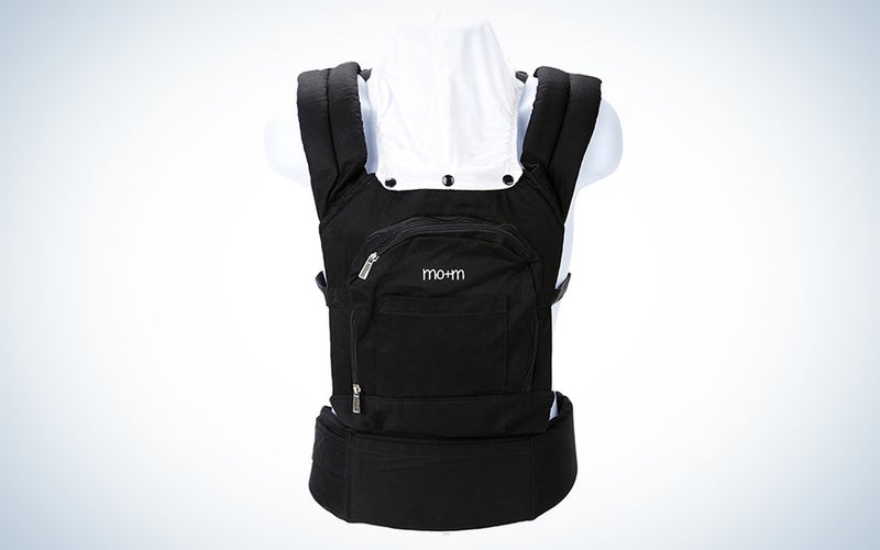 Mo+m Ergonomic Baby Carrier Soft Structured Sling w/ Mesh Cooling Vent, Hood & Pockets