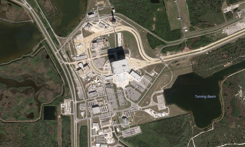 The VAB as seen on Google Earth. That black box is its shadow. It's a massive building.