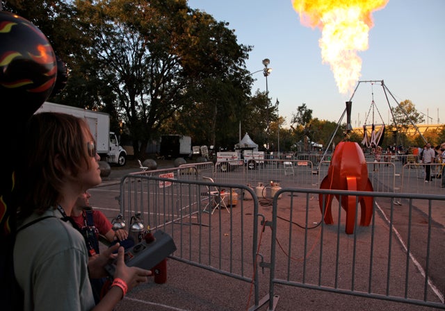 Our own <a href="https://www.popsci.com/diy/article/2010-08/you-build-what-rocket-shaped-propane-poofer/">Vin Marshall's propane cannon</a> was a huge hit--you don't have to be a kid to love pressing the Big Red Button that shoots a tower a flame.