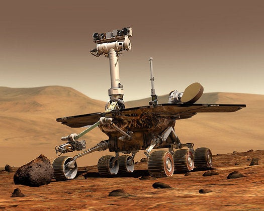 Following the success of Mars Pathfinder, NASA crafted the Mars Exploration Rover Mission around dual rovers launched in tandem in summer 2003, named Spirit and Opportunity. The two rovers were designed as robot geologists, tasked with seeking clues to Mars' terrestrial and hydrological history. Both landed successfully on opposite sides of the Red Planet within weeks of one another in January of 2004 and began exploring. Then they just kept going. Both Spirit and Opportunity have far outlived their three-month planned lifespans by more than two dozen times, returning from "hibernation" over and over again (during the Martian winter they power down and rely on internal heaters to keep their circuitry intact). Spirit's mission was finally terminated last year after it failed to wake up from its hibernation state after more than six years of exploration (Spirit was already rendered immobile back in 2010 after becoming stuck in a sand pit near the Martian equator). And as of this writing Opportunity continues roving, exploring the Endeavour crater and preparing for another Martian winter. Between the two of them, Spirit and Opportunity have by far generated more and better data about the Martian surface and geology than any other exploratory mission--and far more than even the most optimistic NASA mission planner could have expected.