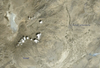 The location of Afghanistan's lithium is yet to be officially confirmed, but many believe it lies in the dry lakebed of Dasht-i-Nawar (upper left), northwest of the city of Ghazni