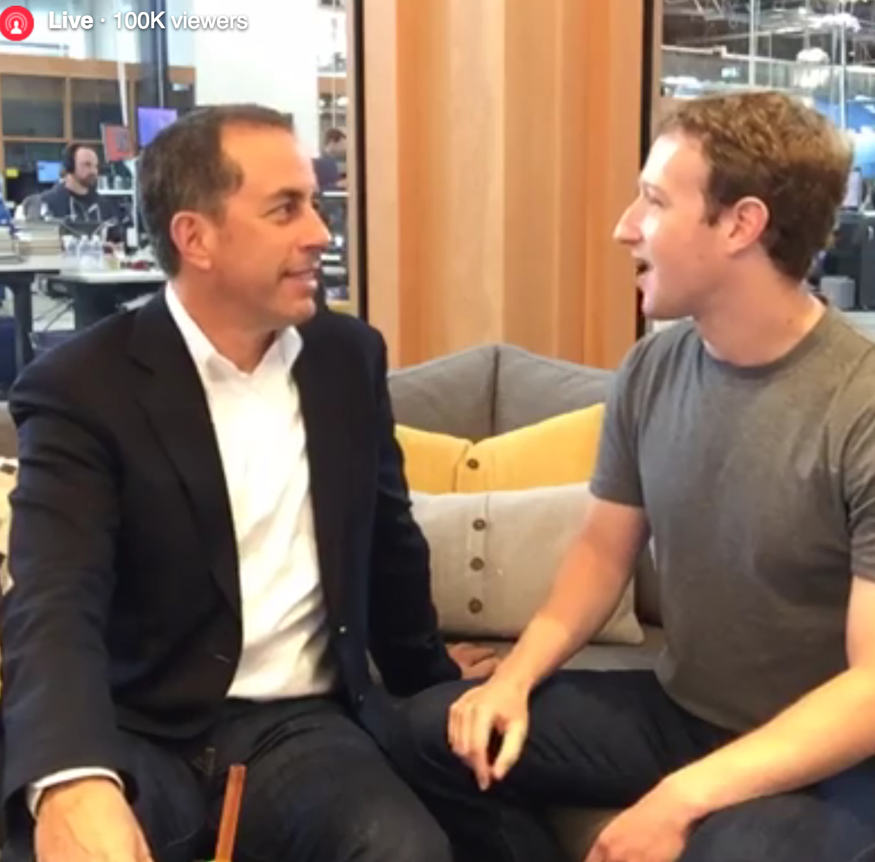 Jerry Seinfeld Crashes Mark Zuckerberg’s Facebook Live Stream