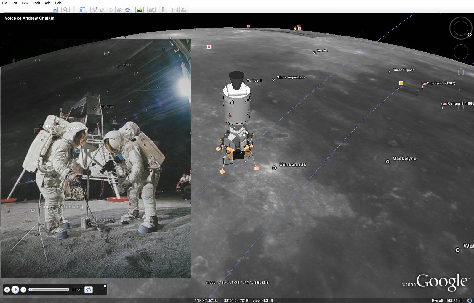 Fly to the Moon with Google Earth