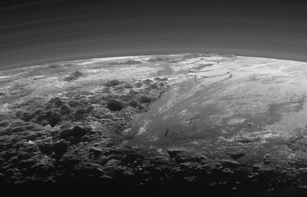New photos of Pluto's surface show an icy planet that looks a lot like Earth. Close-ups taken by the New Horizons spacecraft show the <a href="https://www.popsci.com/pluto-may-have-hydrological-cycle-but-its-not-like-ours/">mountains</a> surrounding a plain named Sputnik Planum. Unlike those on Earth, the glaciers are made of nitrogen, not water.