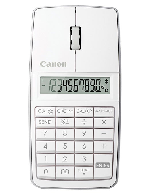 Canon's Bluetooth mouse is the first to double as a full numeric entry pad, making it easier to crunch numbers on a limited laptop keyboard. It also works as a standalone calculator. <a href="http://usa.canon.com/cusa/consumer/products/calculators/computer_link_calculators/x_mark_i_mouse_slim">Canon X Mark 1 Mouse Slim</a> $60