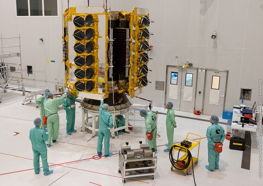 O3b Satellites mounted to launch dispenser