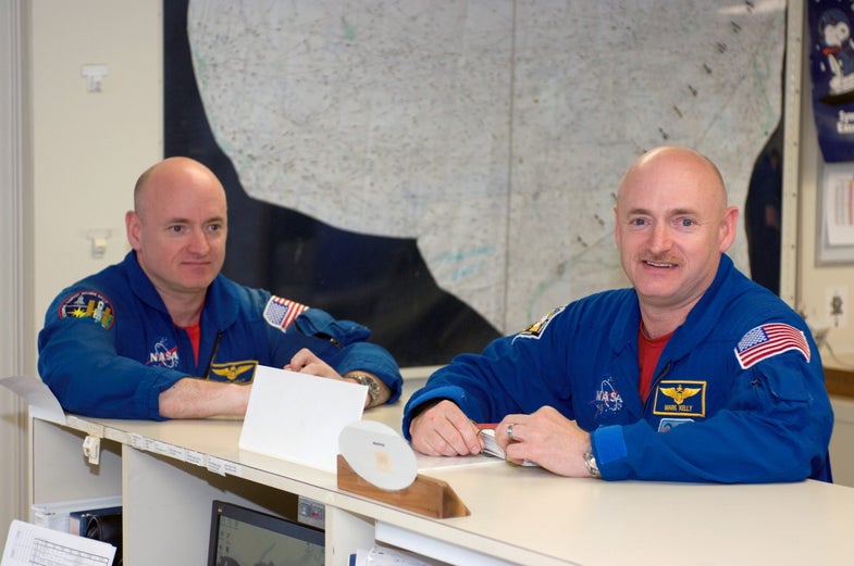 Scott Kelly (left) and Mark Kelly (right) pictured in 2008.