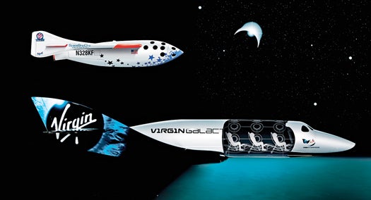 SpaceShipTwo in Space Rendering