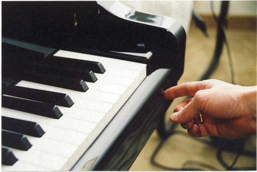 To start the tuning, the piano player simply pushes a button. This signals the self-tuner to sustain each note on the piano simultaneously.
