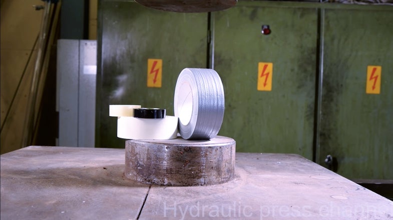 Duct Tape Takes On The Hydraulic Press