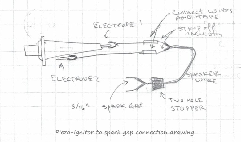 Bottle Bazooka - Piezo-ignitor to Spark Gap Connection
