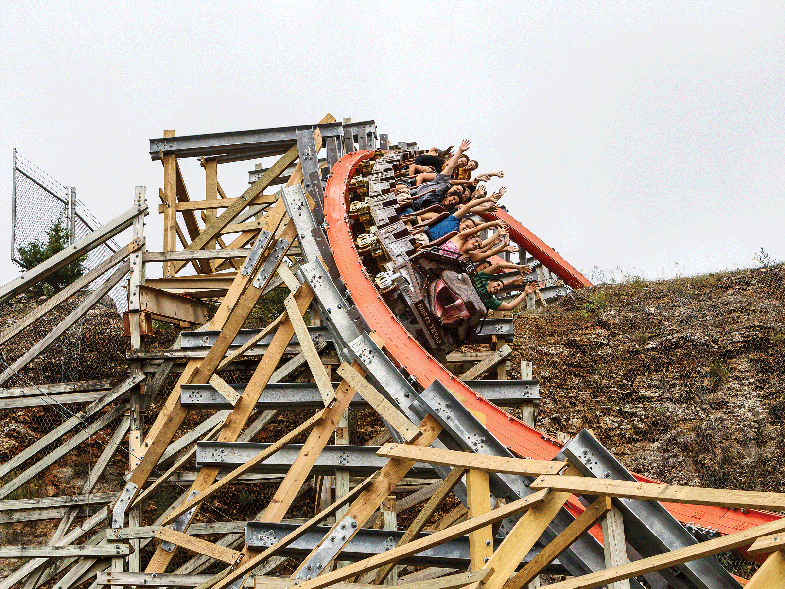 The Rattler was a 20-year-old wooden roller coaster at Six Flags Fiesta Texas in San Antonio. Schilke helped upgrade its tracks, transforming it into the wood-and-steel Iron Rattler, the first hybrid coaster to include a completely inverted barrel roll.