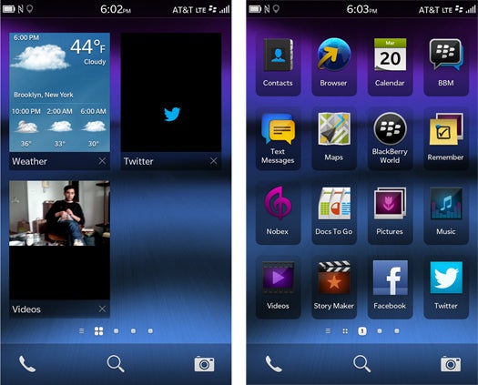BlackBerry Z10 Homescreen