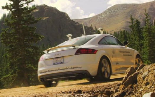Stanford University has a long tradition of building autonomously navigated cars, like this Audi TT-S designed to race the famous Pikes Peak Hill Climb. Now, researchers from Stanford and Carnegie Mellon University – itself no stranger to building autonomous vehicles – have teamed with Google to build a fleet of robotic vehicles that negotiate traffic without human intervention.