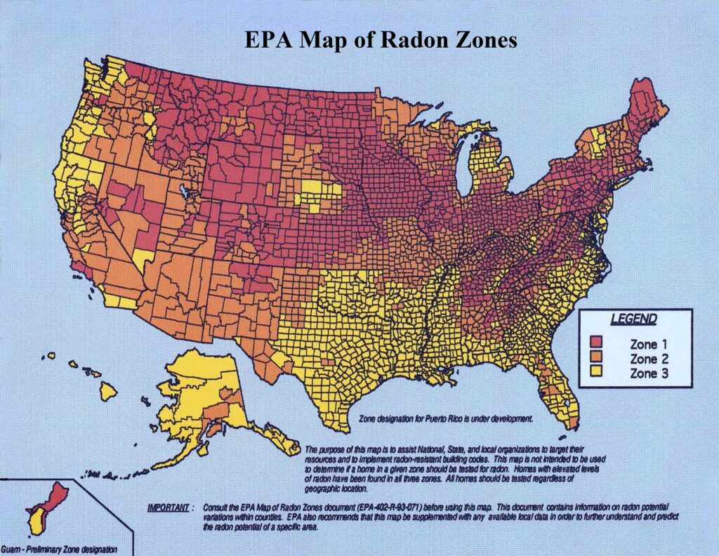 EPA Radon zones