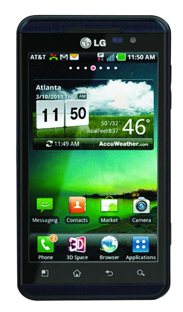The first smartphone available in the U.S. to display 3-D without glasses, the LG Thrill can also capture 3-D video and five-megapixel stills with its dual-lens camera. Its LCD has a thinly striped barrier to direct separate images to each eye. LG Thrill 4G, Price not set; <a href="http://www.att.com/">AT&amp;T;</a>