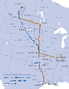 Proposed pipeline route.