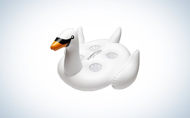 GoFloats Inflatable Pool Swan Drink Holders Swan