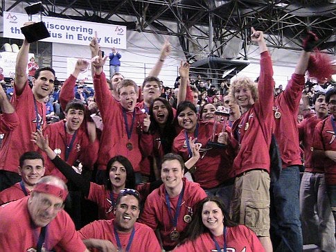 Bound Brook High School, the tournament champions at the 2009 FIRST Robotics Competition in New York City.