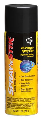 The first spray-on glue without toxic solvents is safer, less smelly, cleans up with water, and permanently bonds crafts or repair projects. ** DAP Spray 'N Stik $9; <a href="http://dap.com">dap.com</a>