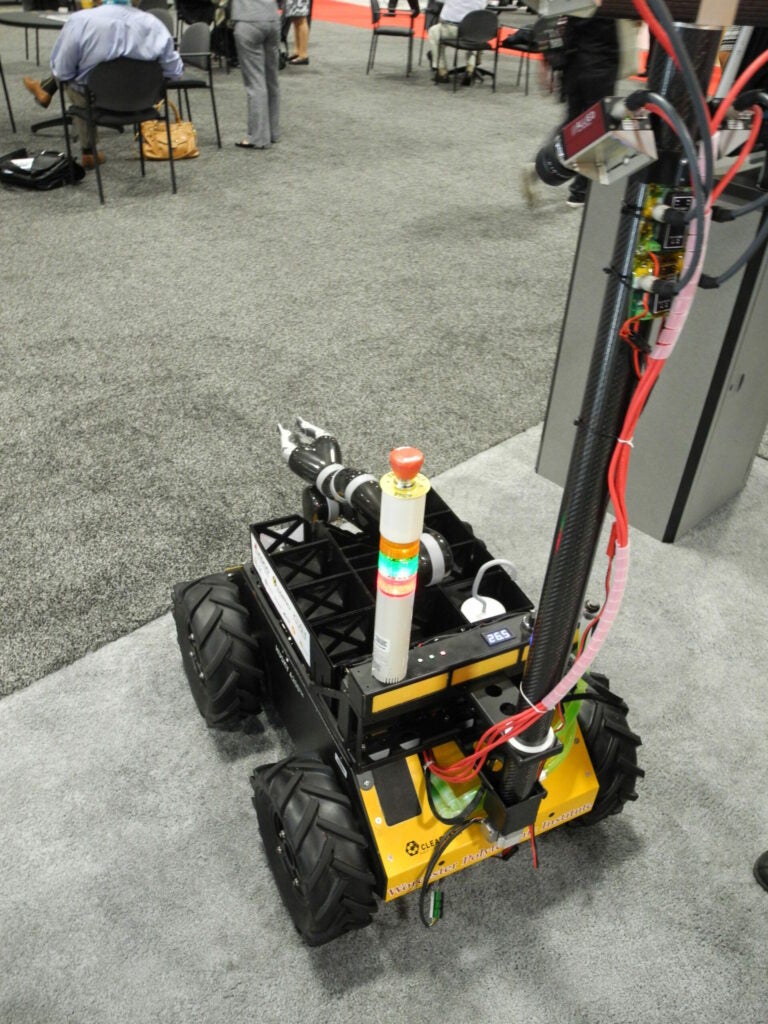 Students at Worchester Polytechnic Institute built this machine for a <a href="http://www.nasa.gov/directorates/spacetech/centennial_challenges/sample_return_robot/srr_results_2013.html#.UgvH6dJ19j4/">robotics challenge project</a>. The Autonomous Exploration RObot (AERO) is designed to collect samples for NASA on Mars. The robot has four cameras for surveying its surroundings, a surprisingly human-like arm, and multiple slots on its back to store samples. In theory, it would work like a little brother to the <a href="https://www.popsci.com/tags/mars-rover-curiosity/">Curiosity rover</a>, picking up and analyzing interesting rocks on distant planets.