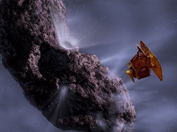 An artist's rendering of NASA's Deep Impact probe, which crashed into a comet in 2005.