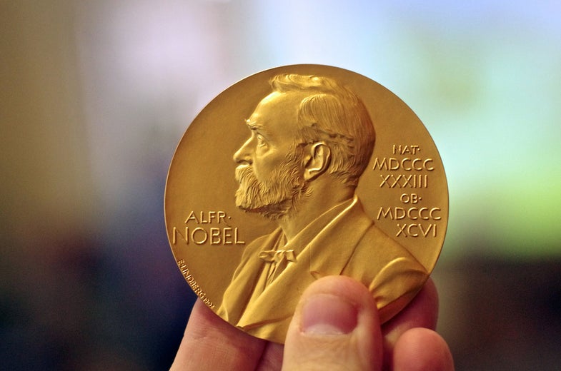 Nobel Prize medallion Alfred Nobel gold