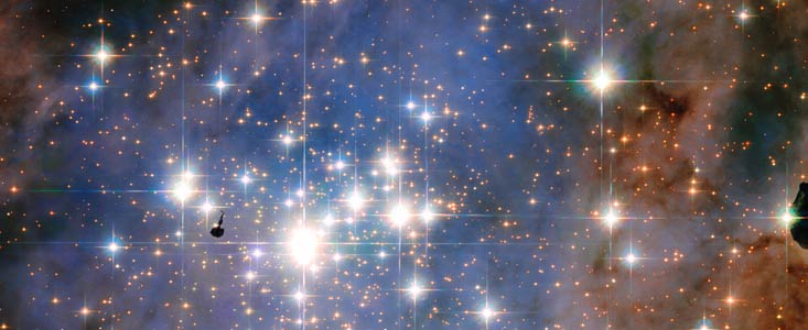 star cluster of the most luminous stars