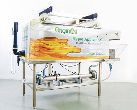 OriginOil created this compact unit to lower the barriers to entry for algae harvesting. The Model 4 can process one gallon of algae-rich water per minute, concentrating the algae for later conversion to biofuels and other products. In July, the company shipped the first production model to France, where an urban building complex may use it to farm algae in wastewater. <strong>$35,000–$50,000</strong>