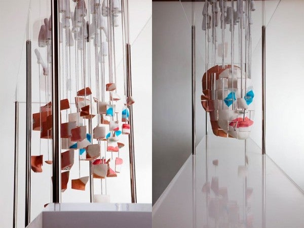 Artist Jonty Hurwitz makes sculptures that just look like random pieces until they're viewed from a certain angle. Once you look from that angle, bam, scary clown.