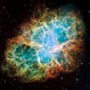 When the nuclear fuel of a massive star 10 times the size of the sun runs out, the core collapses, triggering a huge explosion that leaves supernova debris like the Crab Nebula in its wake.