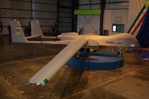 Pictures of Iran's newly unveiled 'Fotros' drone