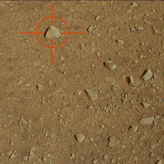 Not too long after landing, Curiosity began trying out its hardware, including the special rock-analyzing ChemCam. The rover picked out a rock formation and delivered a mighty 30 zaps in the span of 10 seconds. (The rock <a href="https://www.popsci.com/technology/article/2012-08/innocent-martian-rock-tweets-its-zapped-curiosity/">Tweeted back</a>.) More studies with the ChemCam indicated the presence of gypsum, which was early evidence that water once flowed on Mars.