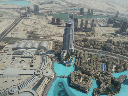 The view of Dubai from 2,716.5 feet in the air.