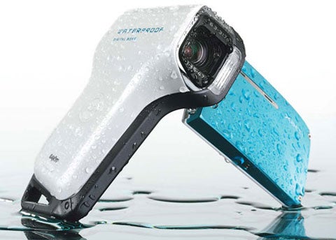 Perfect for your next beach vacation, the first waterproof camcorder grabs VGA videos (and six-megapixel stills) in up to five feet of water. Metal reinforcement around the LCD withstands pressure changes. **Sanyo Xacti E1 $500; <a href="http://sanyodigital.com">sanyodigital.com</a>