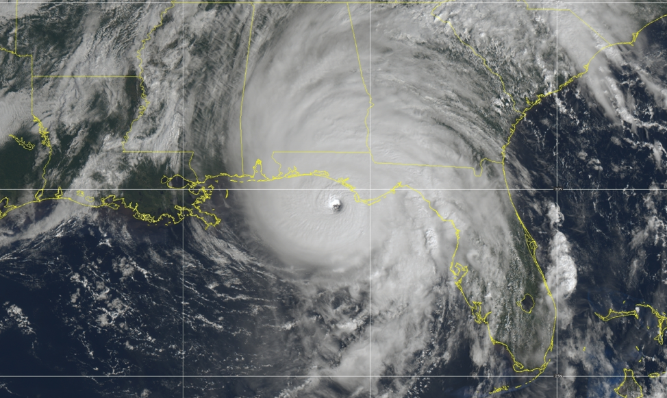 Hurricane Michael near landfall in Florida on October 10, 2018.